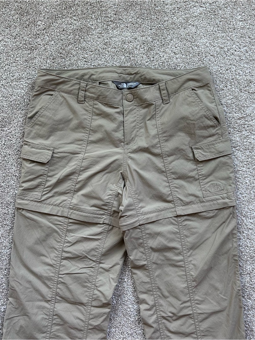 The North Face Women's 8 Long Horizon Convertible Hiking Pants Cargo Khaki Tan - Picture 3 of 11
